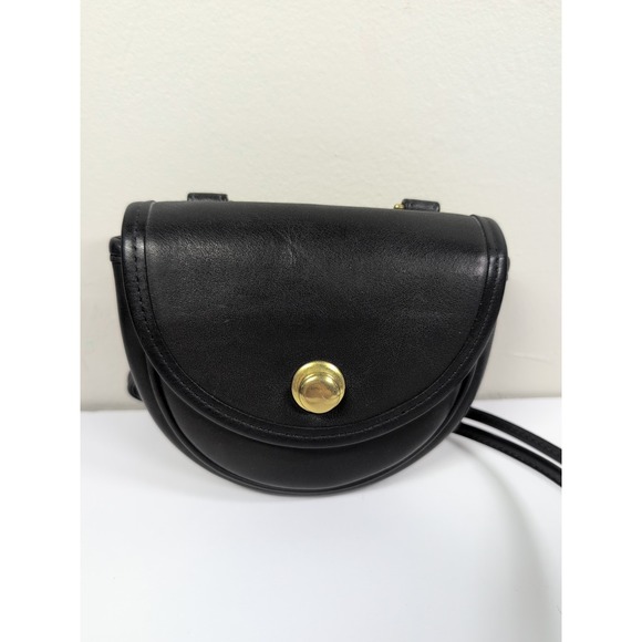 Vintage COACH black Leather Mini Belt or Crossbody Bag Authentic - Picture 2 of 8